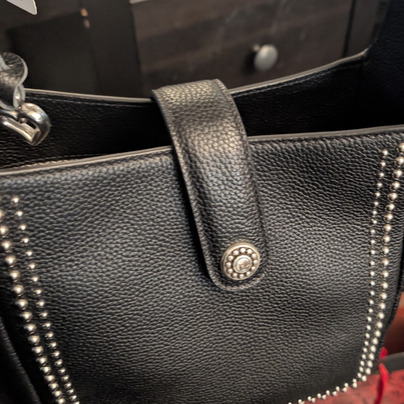 Brighton Black Studded Shoulder Bag with Structured Design Jill Purse - Picture 9 of 12